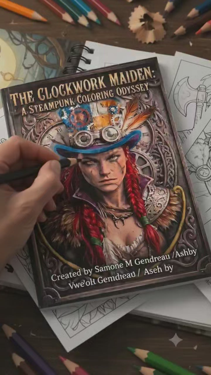 The Clockwork Maiden a steampunk coloring Odyssey.